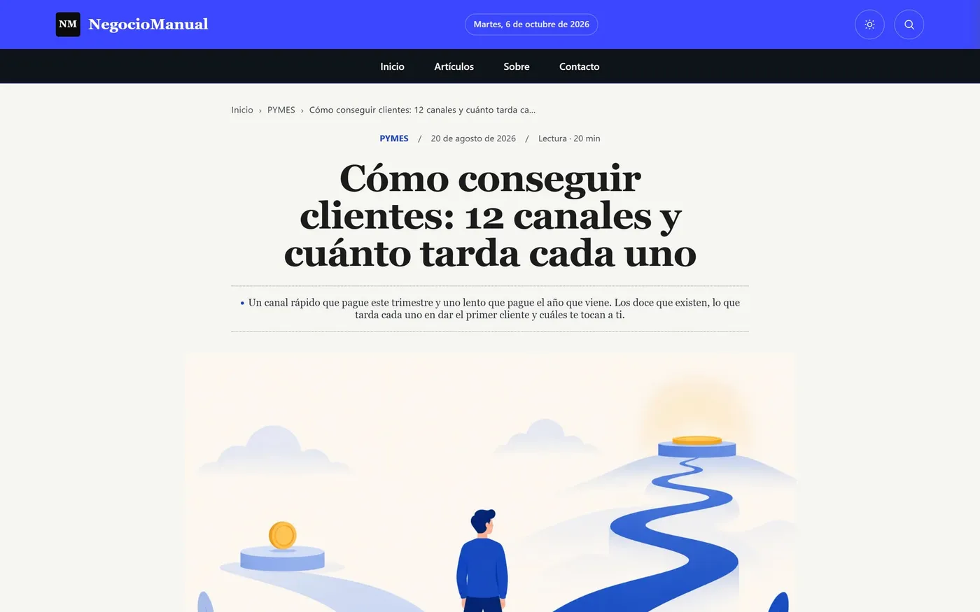 Artículo de Negocio Manual en escritorio
