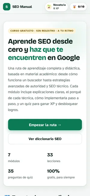 Portada de SEO Manual en móvil